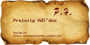 Preiszig Hódos névjegykártya